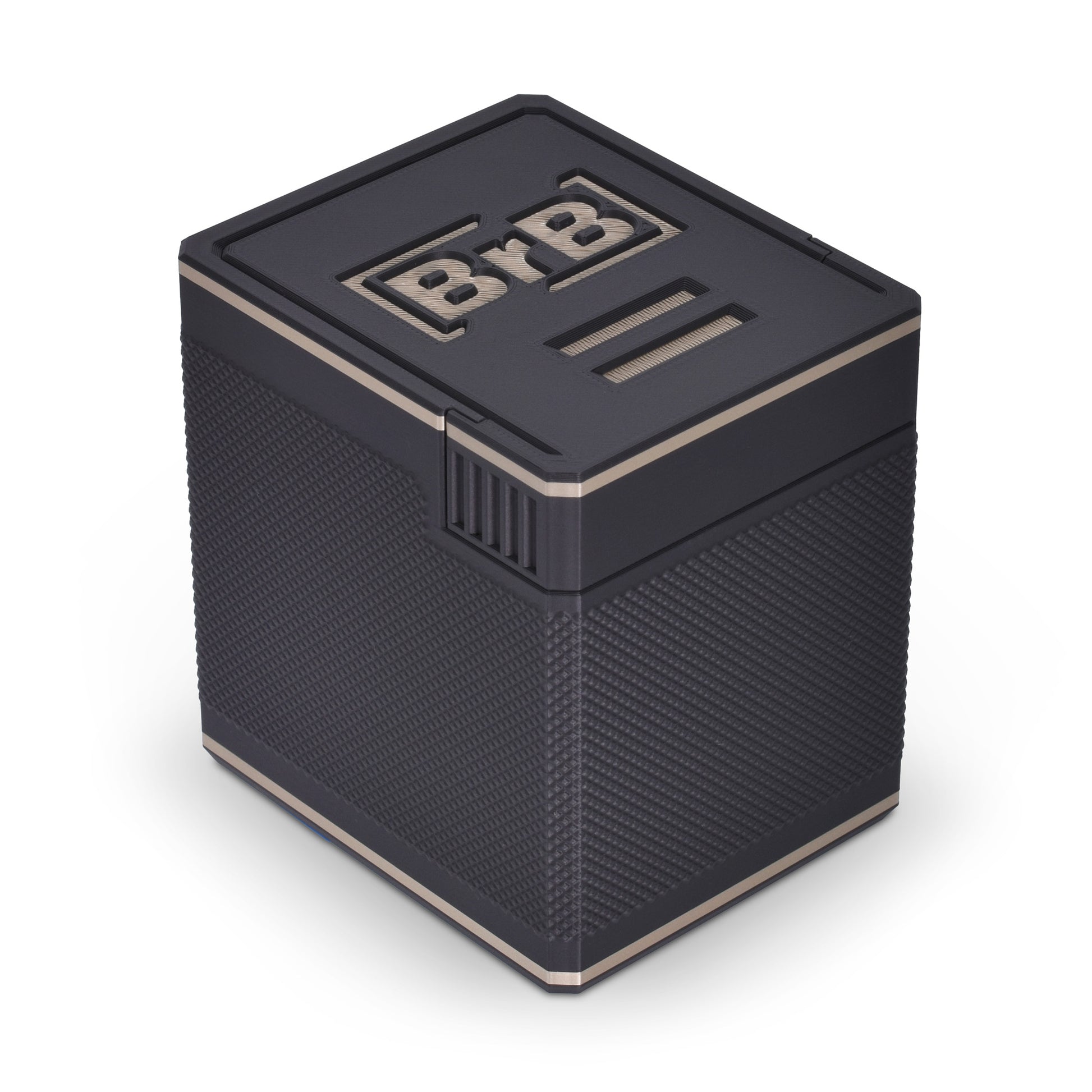 Iridium MTG Commander deck box with gold accent — front hero view