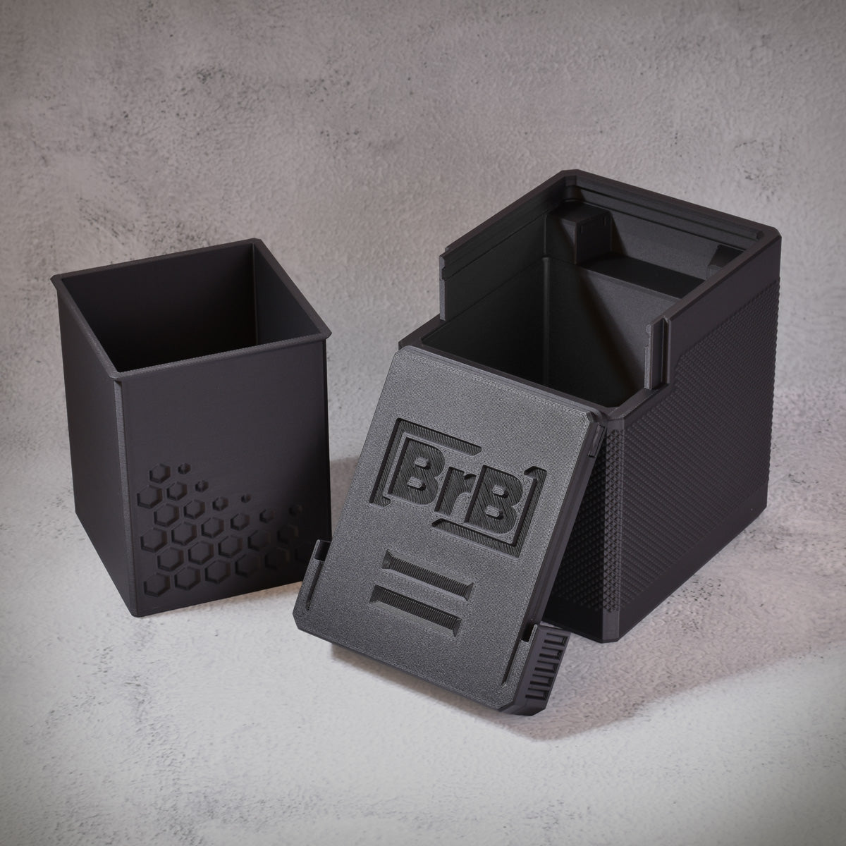 Blackout MTG Commander deck box — side profile view