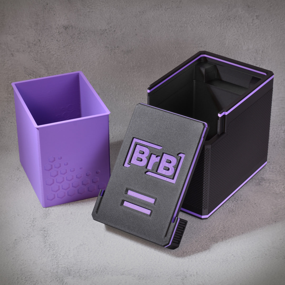 Sonar Purple MTG Commander Deckbox XL — side profile view