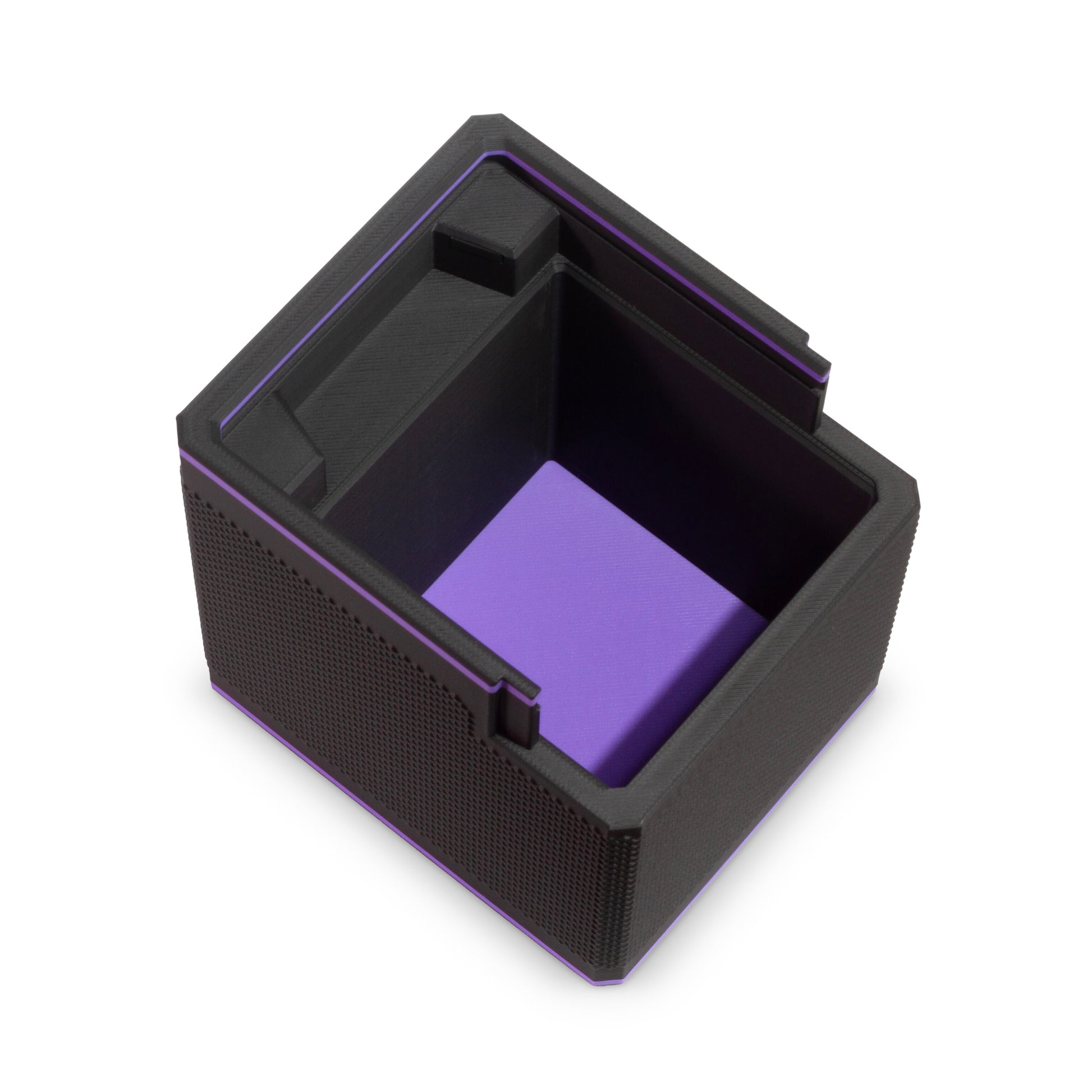 Sonar Purple MTG Commander deck box with MagLock lid partially open