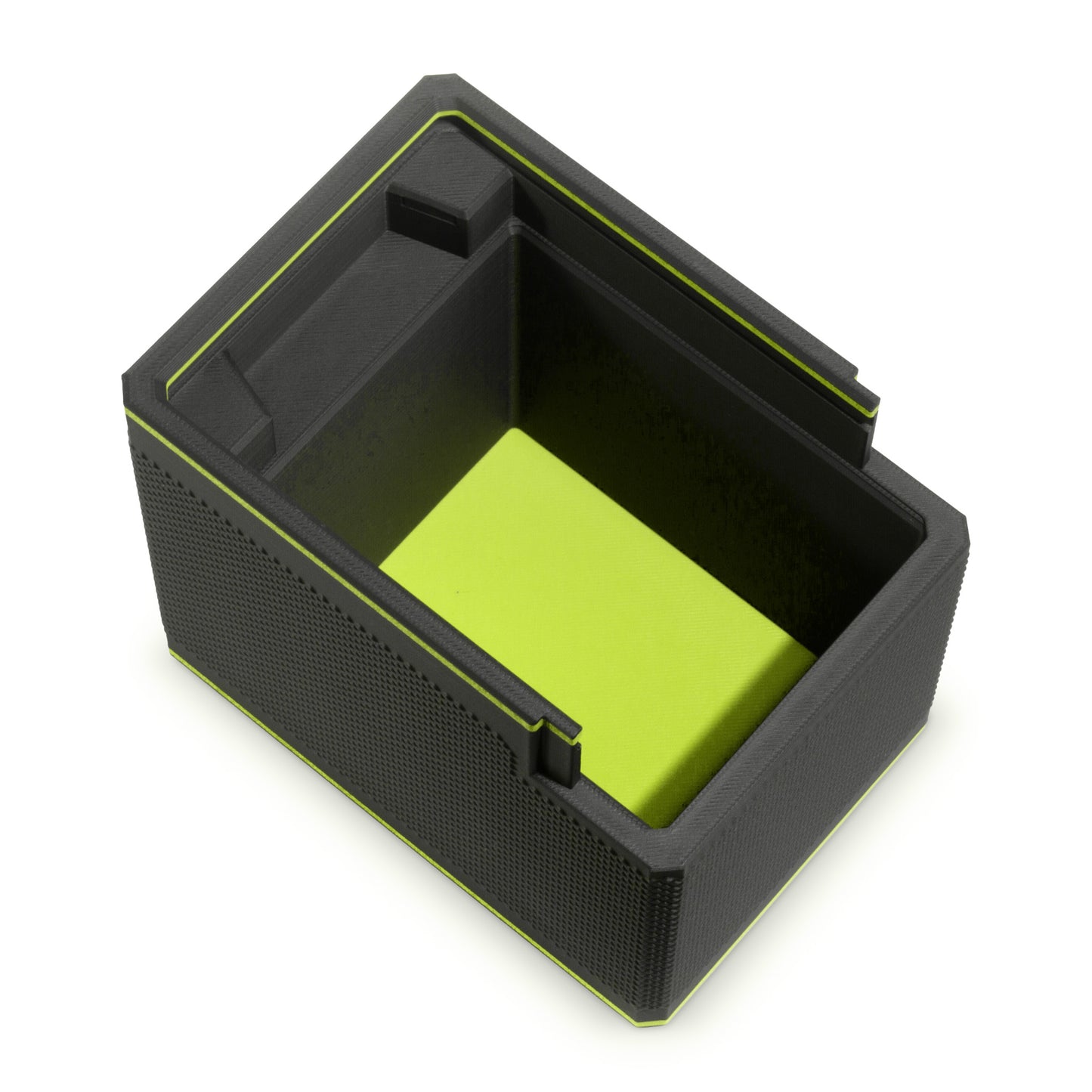 Hi-Vis Green MTG Commander Deckbox XL with MagLock lid partially open
