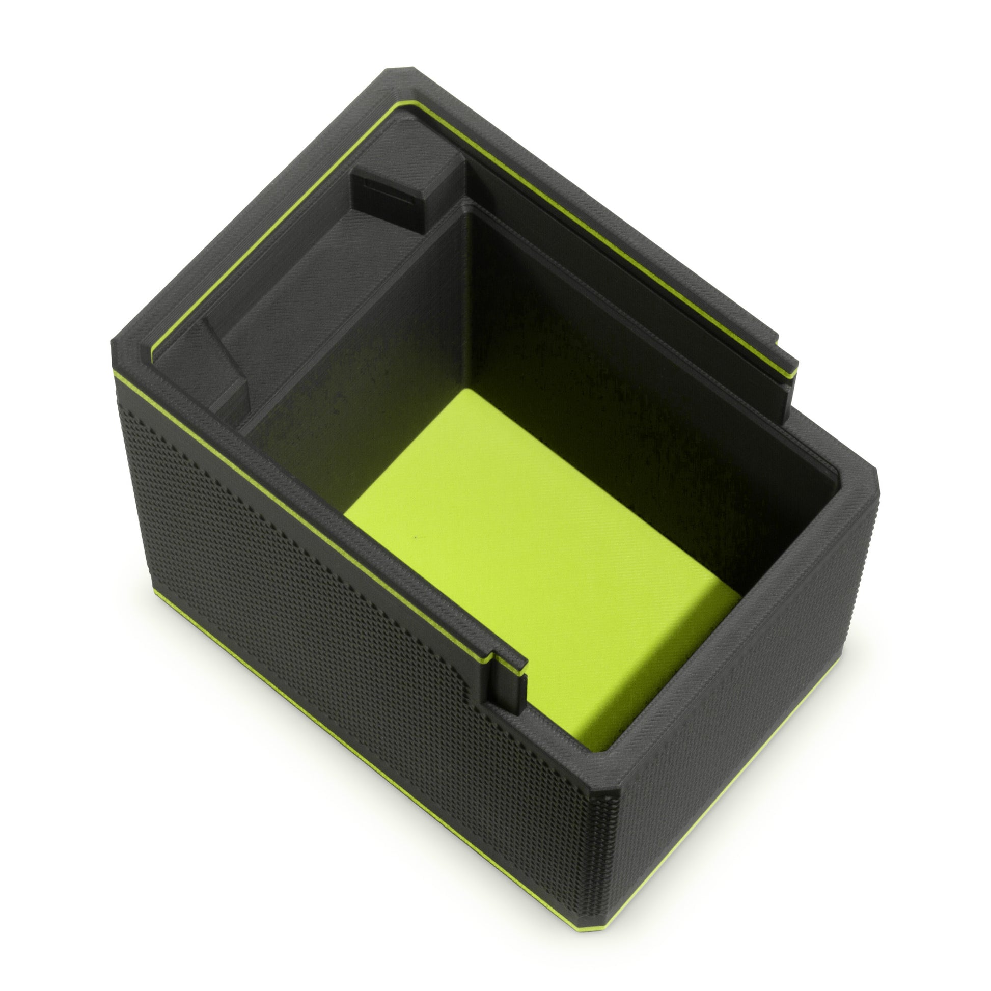 Hi-Vis Green MTG Commander Deckbox XL with MagLock lid partially open